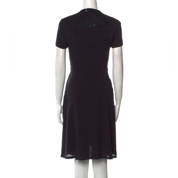 NWT Jasmine Di Milo Fluorine Black Silk Georgette Sequined Dress, Size 2 - Picture 3 of 13